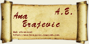 Ana Brajević vizit kartica